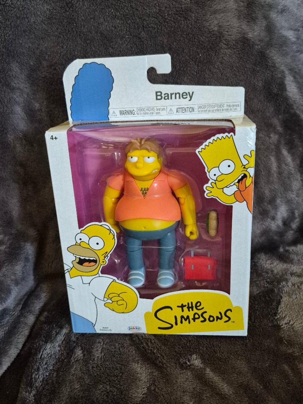 The Simpsons BARNEY 5" Action Figure Wave 4 Jakks Pacific Sealed NEW READ